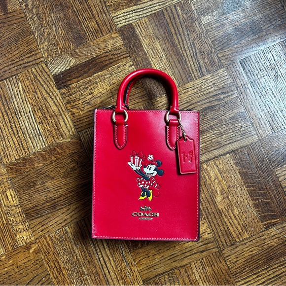 Coach Red Mini Bag with Minnie Mouse Design - Picture 4 of 5